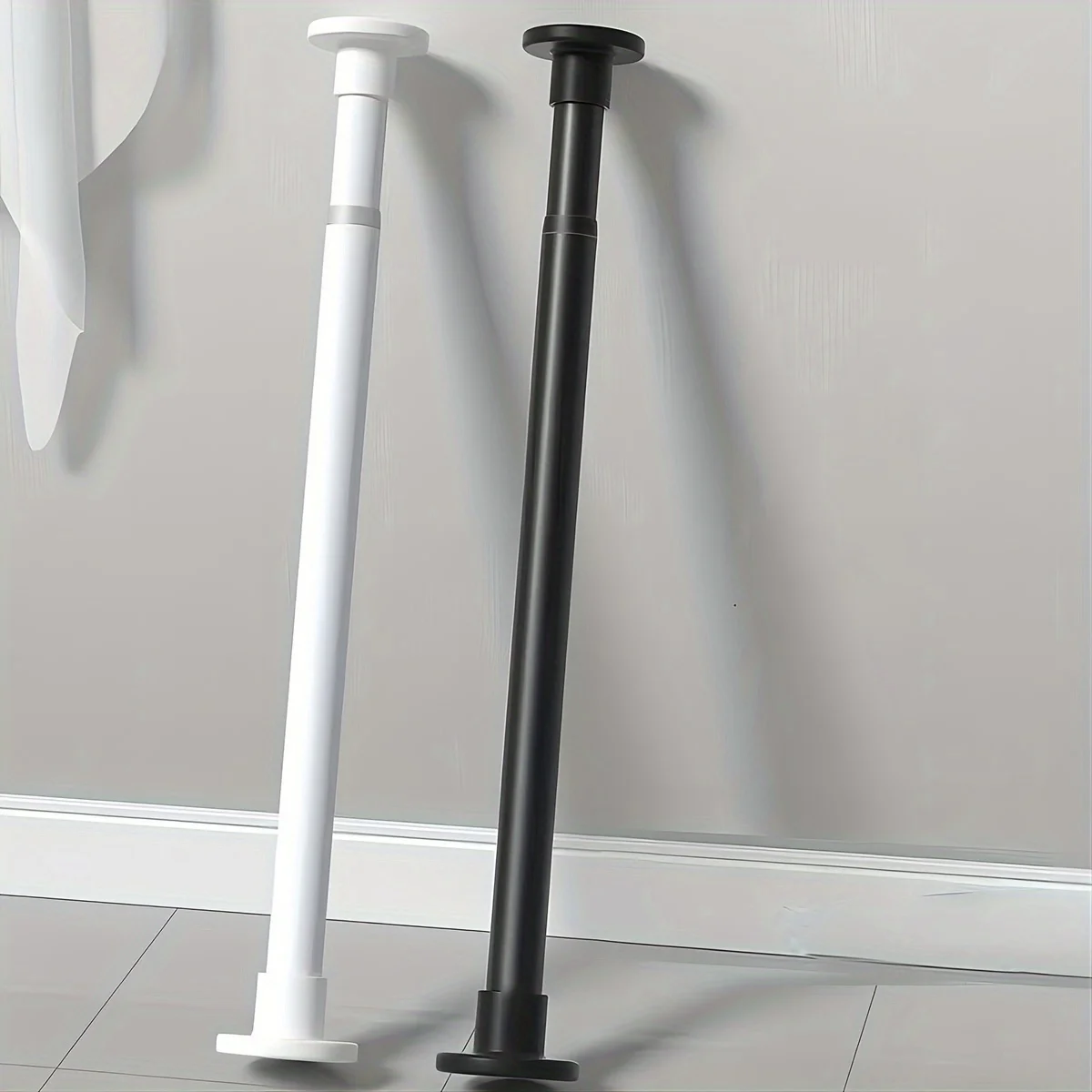 No Drill Spring Tension Rod Heavy Duty for Shower Curtain Clothes Drying Rack Curtain Wardrobe Support