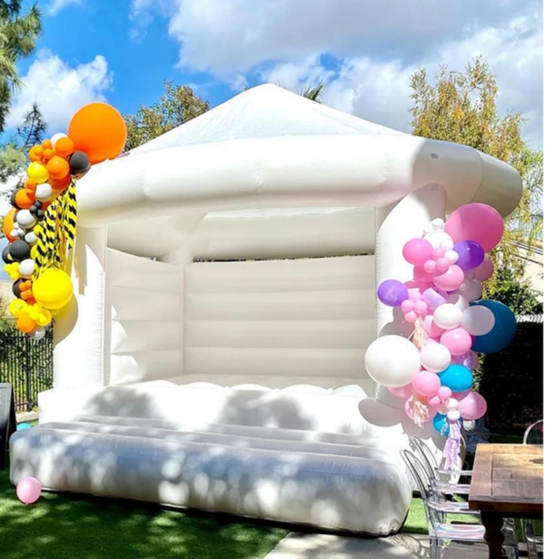 Inflatable Bounce House PVC White Bounce House 10FT Jump Bouncy Castle House For Party Wedding Rent Birthday