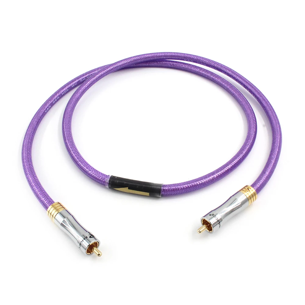 High Quality OCC 75 Ohms HiFi Coaxial Audio Cable Sliver Plated Digital Audio Coaxial Cable RCA To RCA DAC CD