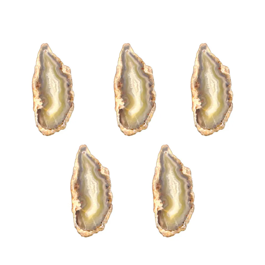 

5 Pcs Stone Slice Pendant Charms for Diy Charm Pendant Set Necklace Bracelet Earrings DIY Jewelry Making Gemstone Accessories