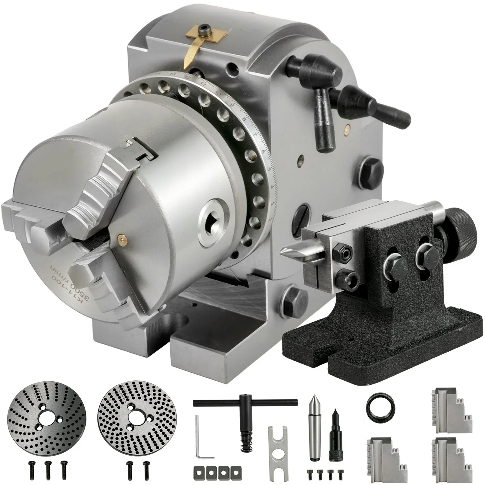 Dividing Head 4 Inch Indexing Head Milling 100MM Semi-Universal Dividing Head 4 Inch 3 jaw Chuck Dividing Head Set