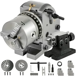 Testa divisoria testa di indicizzazione da 4 pollici fresatura testa divisoria Semi-universale da 100MM Set di teste divisorie per mandrino a 3 griffe da 4 pollici