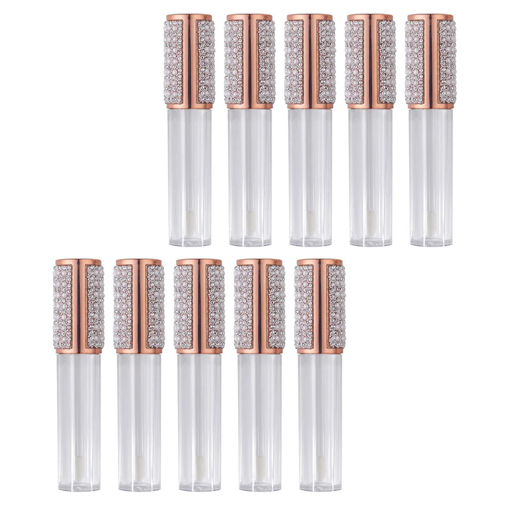 10 Pcs Lipstick Gloss Tube Mini Glass Bottles Empty Oils Vials Make up Glazes Storage Container