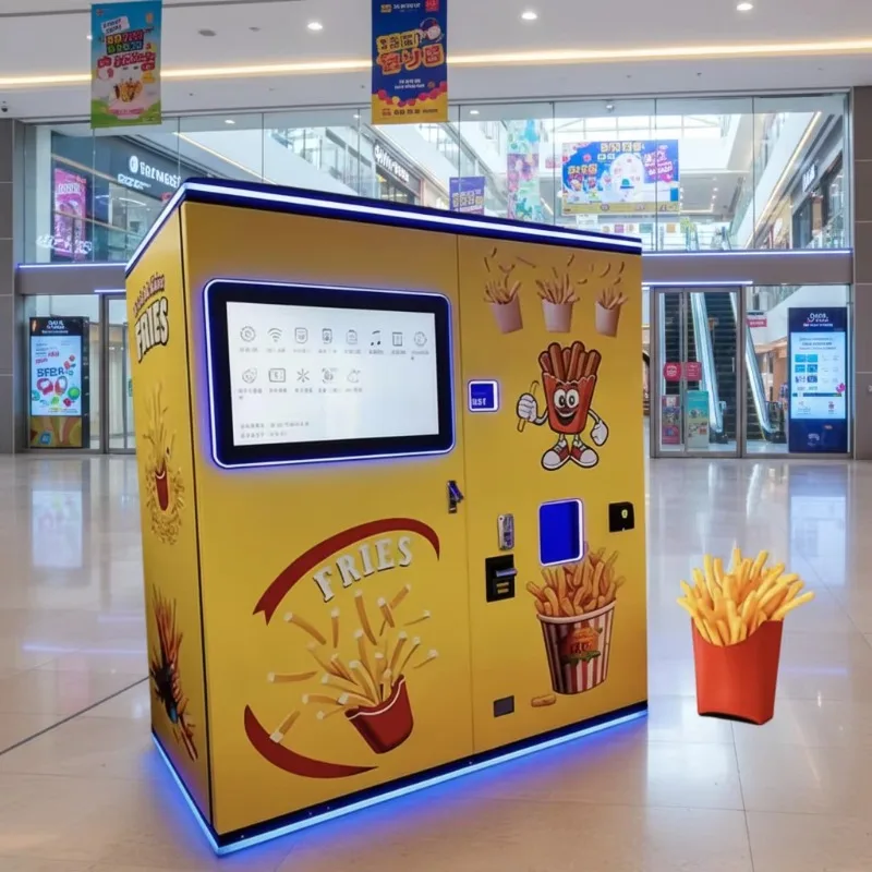 Automatic multi-payment method Touch screen vending machine, French fries vending machine for shopping malls, 1 year warranty
