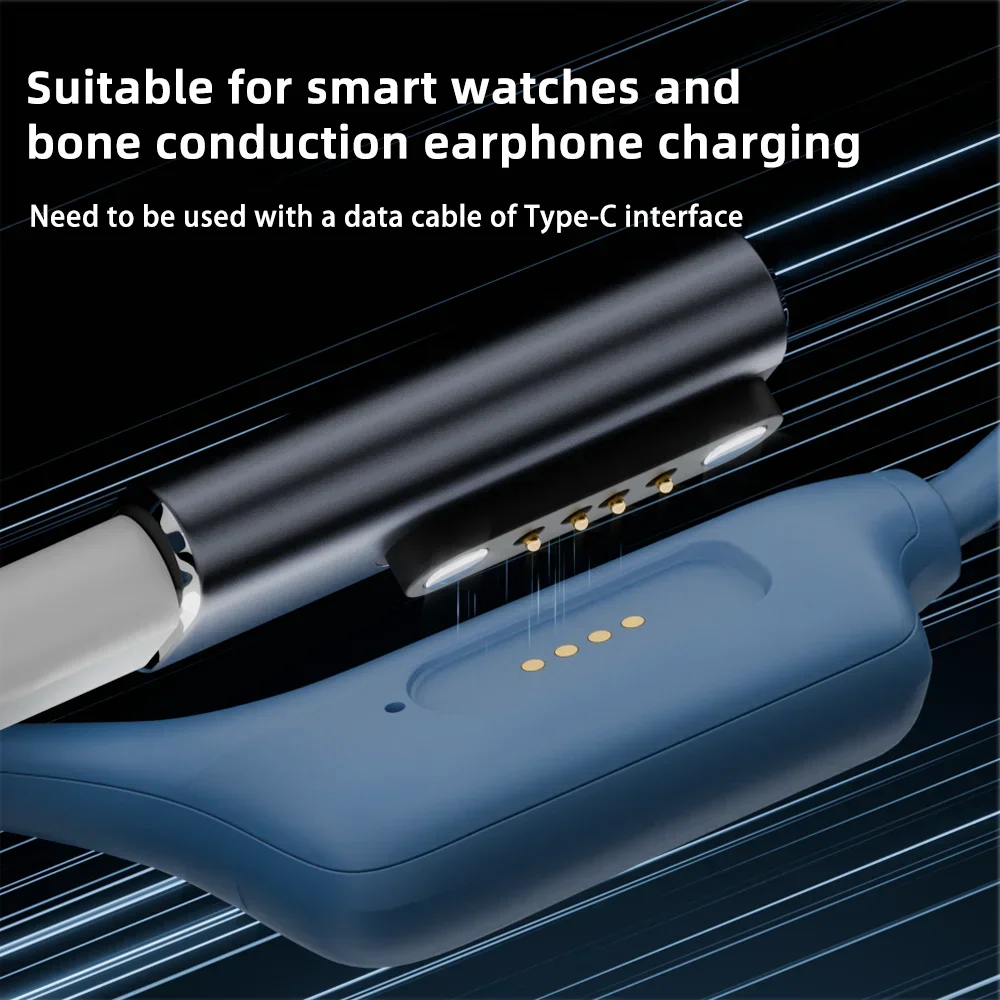Portable USB‑C to 7.62MM 2‑Pin/4‑Pin Magnetic Charging Adapter for Shokz Devices Outdoor Travel Emergency Power‑Up