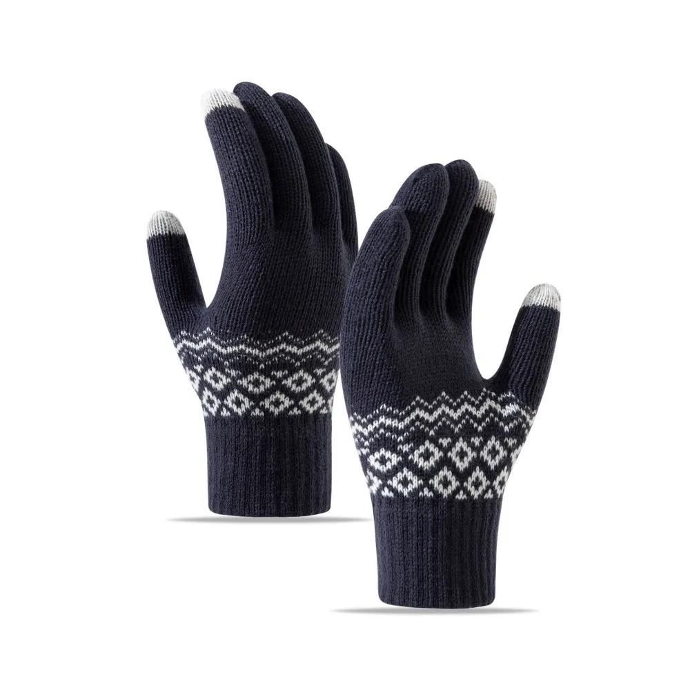 New Touchable Screen Winter Gloves Warm Knitted Touch Screen Gloves Full Finger Driving Mittens Outdoor Sports