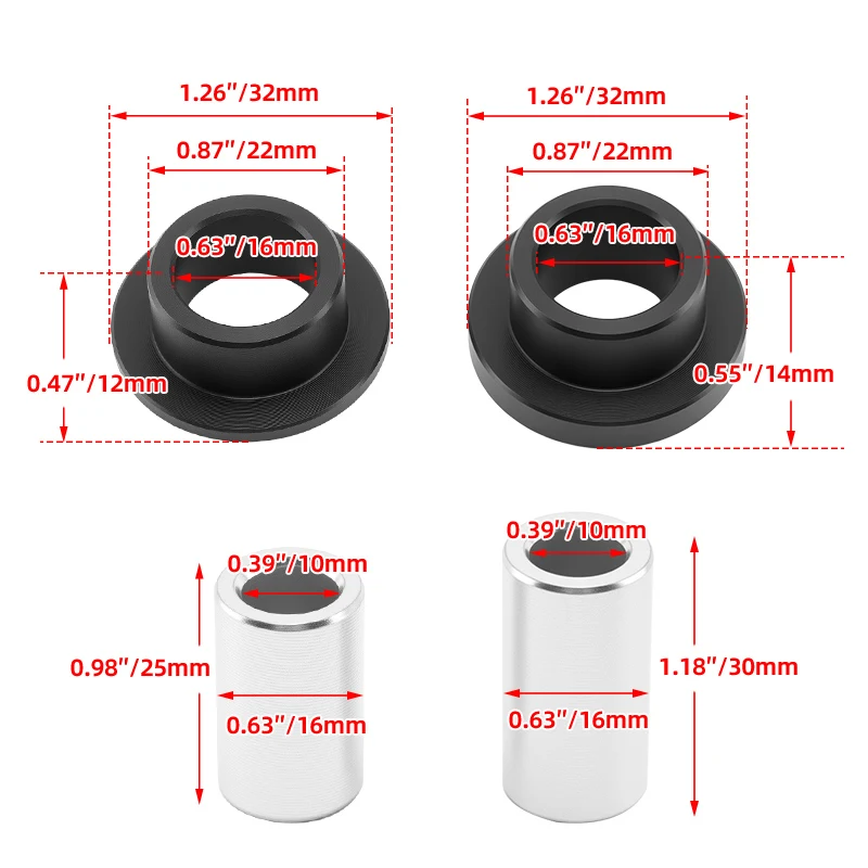 Suku Cadang ATV 7042078 7042333 Kit Lengan Bushing Lengan Ayun Peredam Kejut Aluminium untuk Polaris Ranger 1000 900 800 700 570 500 XP