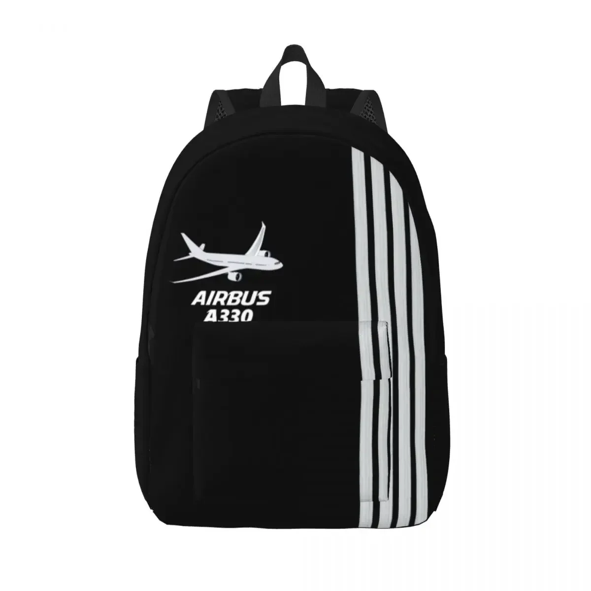 Personalized Airbus A330 Captain Stripes Canvas Backpack Fashion Bookbag for College School Pilot Aviation Aviator Airplane Bags