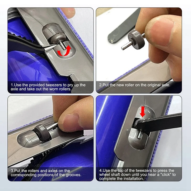 Rollers And Axles Wheels Direct Drive Head Replacement For Dyson V6 V7 V8 V10 V11 V15 DC58 DC Series Vacuum Cleaner Wheels