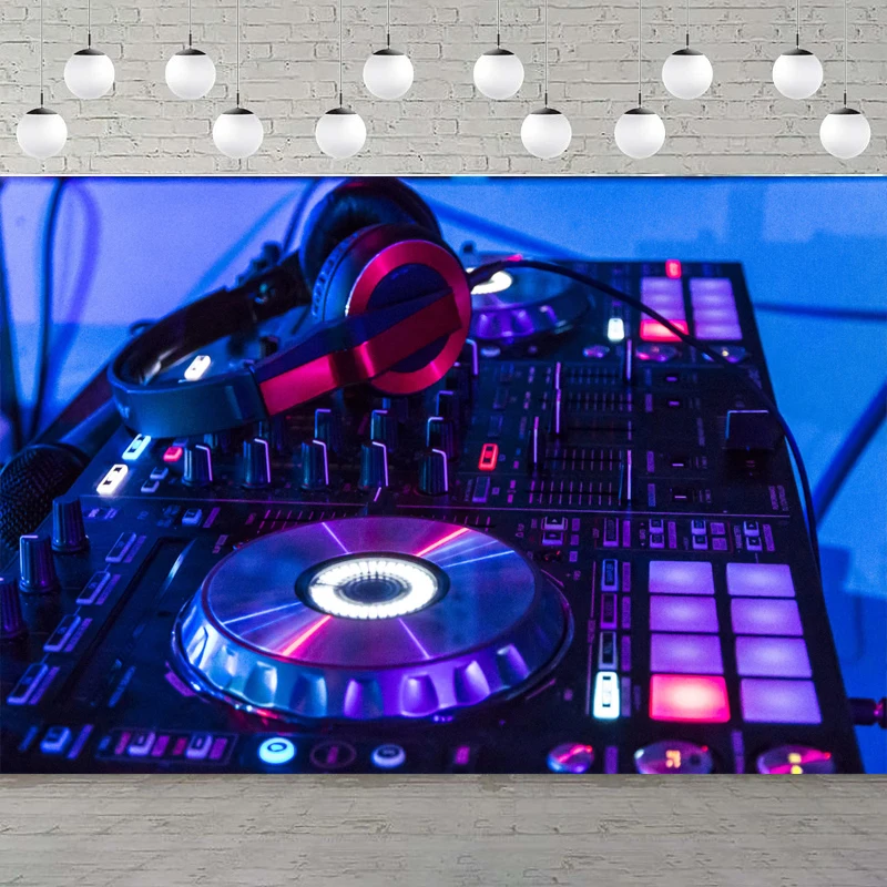 

Фон для фотосъемки, ночной клуб, диско-бар, тема, DJ-клавиатура, карнавальный прожектор, ретро-фон, ностальгия, музыкальная вечеринка, баннер