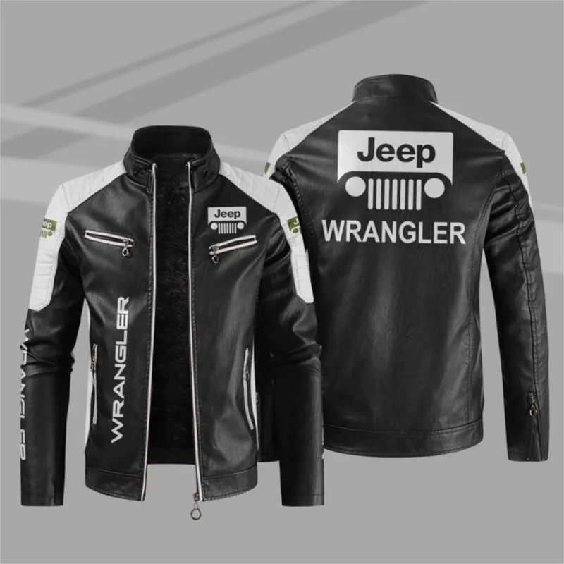 Trendy Jackets PU Leather Baseball Cotton Jackets Couple Thin Coats for Jeep