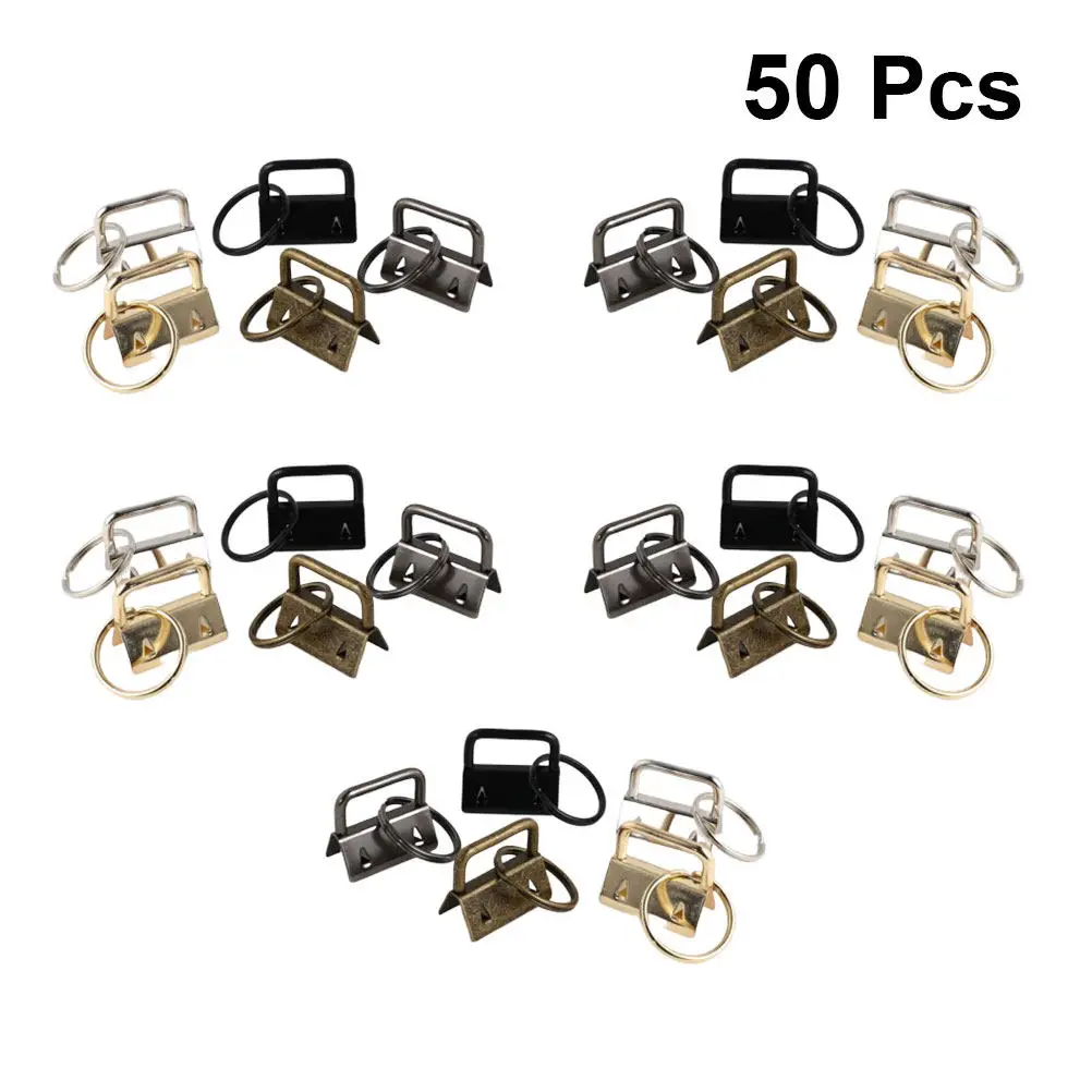 50 Piezas Cadena para Llavero de Metal Resistente, No se Oxida, Accesorio para Manualidades DIY, para Cordones, Correas de Bolsos, Pulseras, Adornos de Cintas y Llaveros