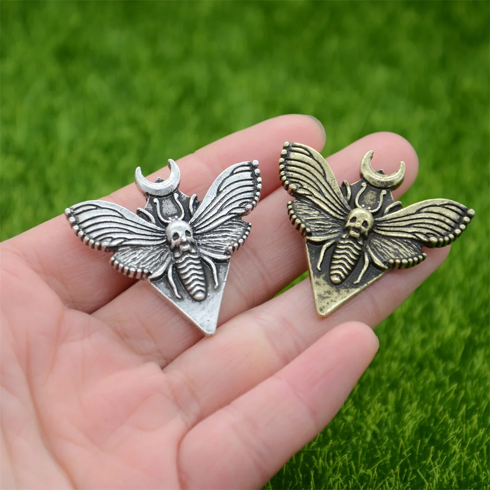 Moon On Death Moth Jewelry Butterfly Insect Jewelery Pendant Necklace For Women Men