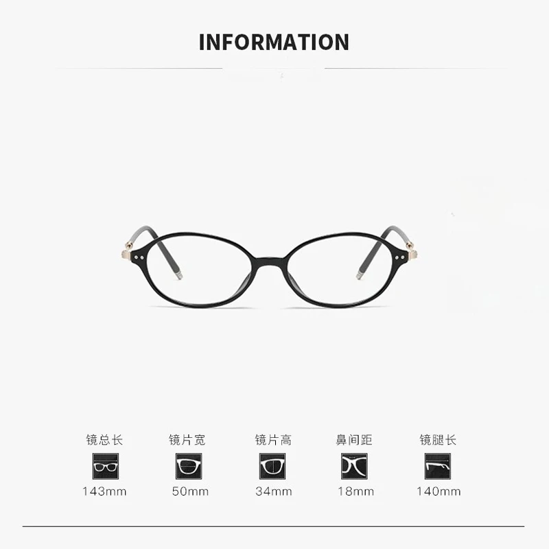 Women's INS Style Photochromic Eye Glasses Men Women Myopia Eyeglasses Stylish Small Frame Oval Turn Grey Near Sight Eyewear