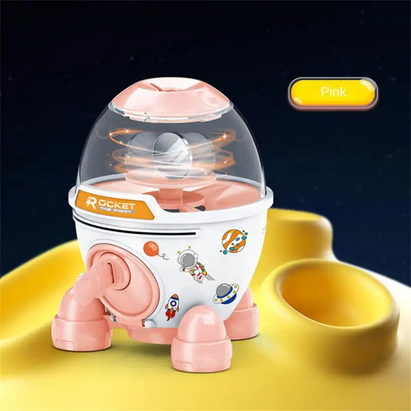 

Coin Piggy Bank Holiday Gift Childrens Piggy Bank Toy Educational DIY Coin Rotating Rocket Money Saver Ornaments Baby Toy