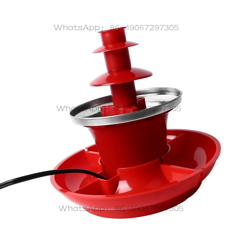 

Chocolate Fountain High Capacity Stainless Steel Detachable Plate Three Layer US Plug 110 Machine for Party