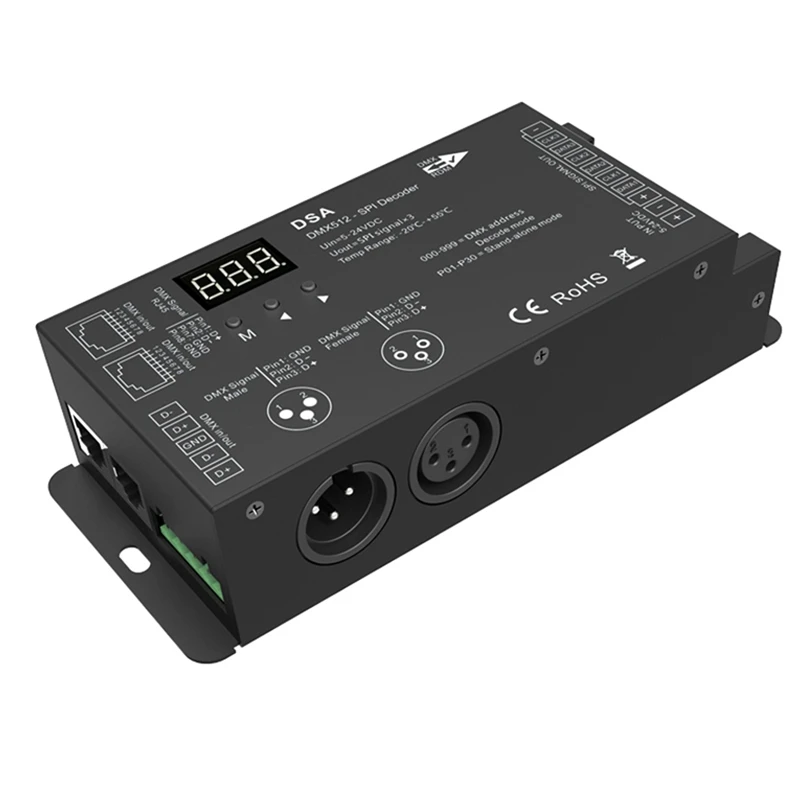 Led DMX512 To SPI Decoder DMX Converter 1024 Dots TTL Pixel Controller Support 6803/8806/2811/ 2812/2801/3001/9813 IC