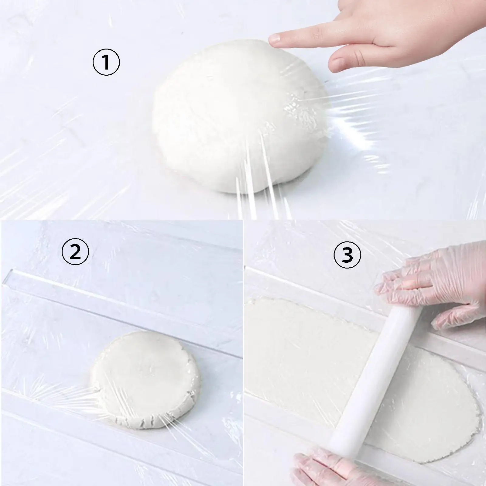 Adjustable Acrylic Dough Thickness Ruler Kitchen Baking Guide Sticks for Uniform Fondant and Pastries