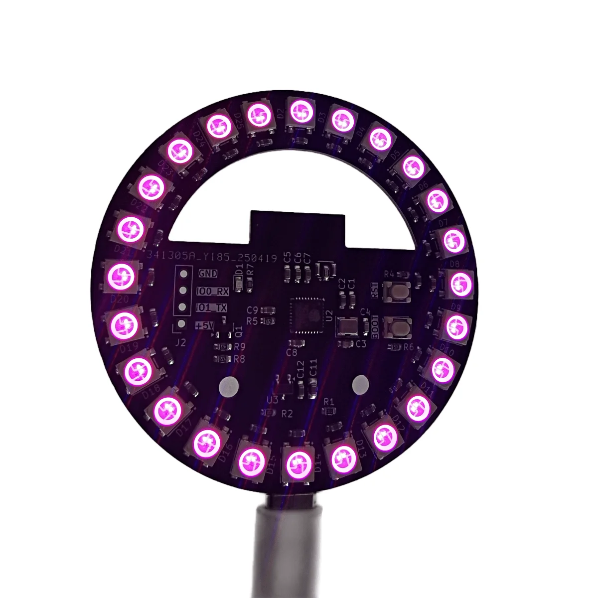 WLED ESP32-C3 Development Board Circular Colorful Light WS2812B Circular Atmosphere Light Case Esports Colorful Light