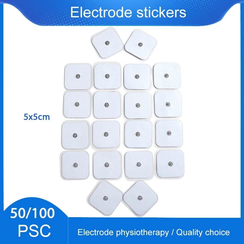 

100/50pcs 5*5cm Self Replacement Non-woven Muscle Stimulator Electrode Pads Tens Electrodes for Digital Therapy Machine Massager