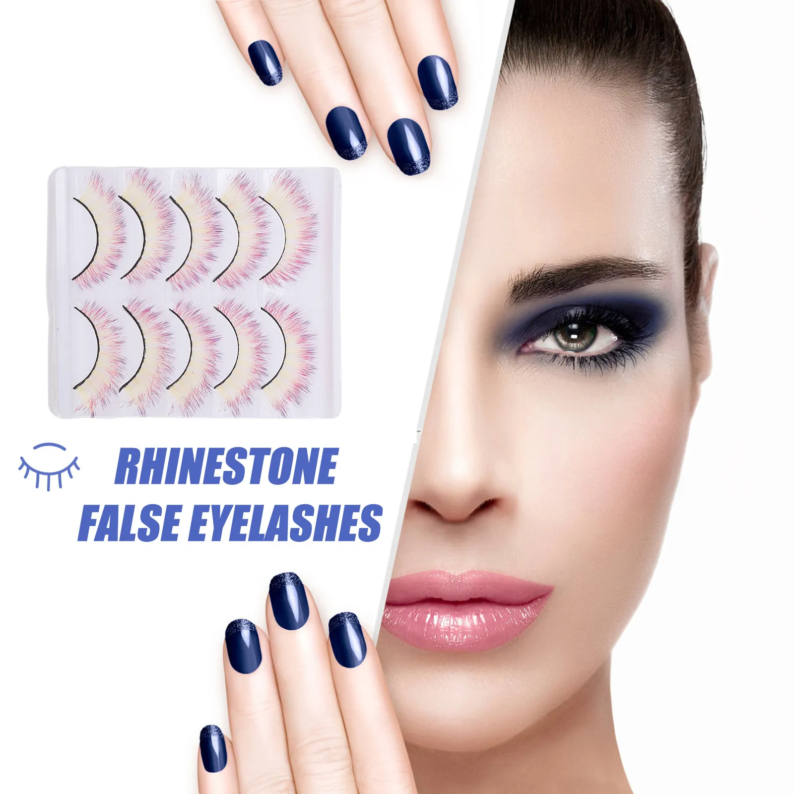 

5 пар разноцветных накладных ресниц с 3D-дизайном для макияжа глаз, костюмированных вечеринок, баров, клубов, выпускных вечеров, фотосессий, модный образ