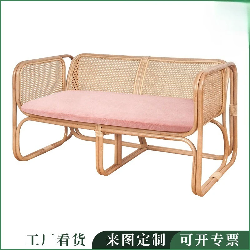 أريكة الروطان الشمال الحديثة المنزل ثلاثة أشخاص مزيج بسيط خشب متين غرفة المعيشة شرفة كرسي الترفيه أثاث B & B