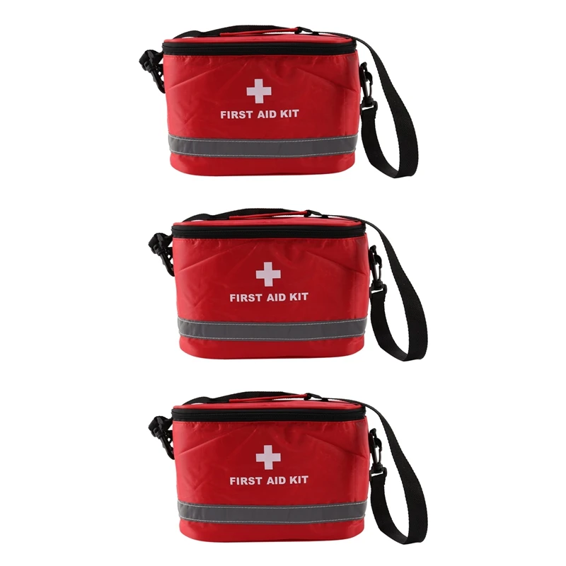 

ABJY-3X Outdoor First Aid Kit Sports Camping Bag Home Emergency Survival Package Red Nylon