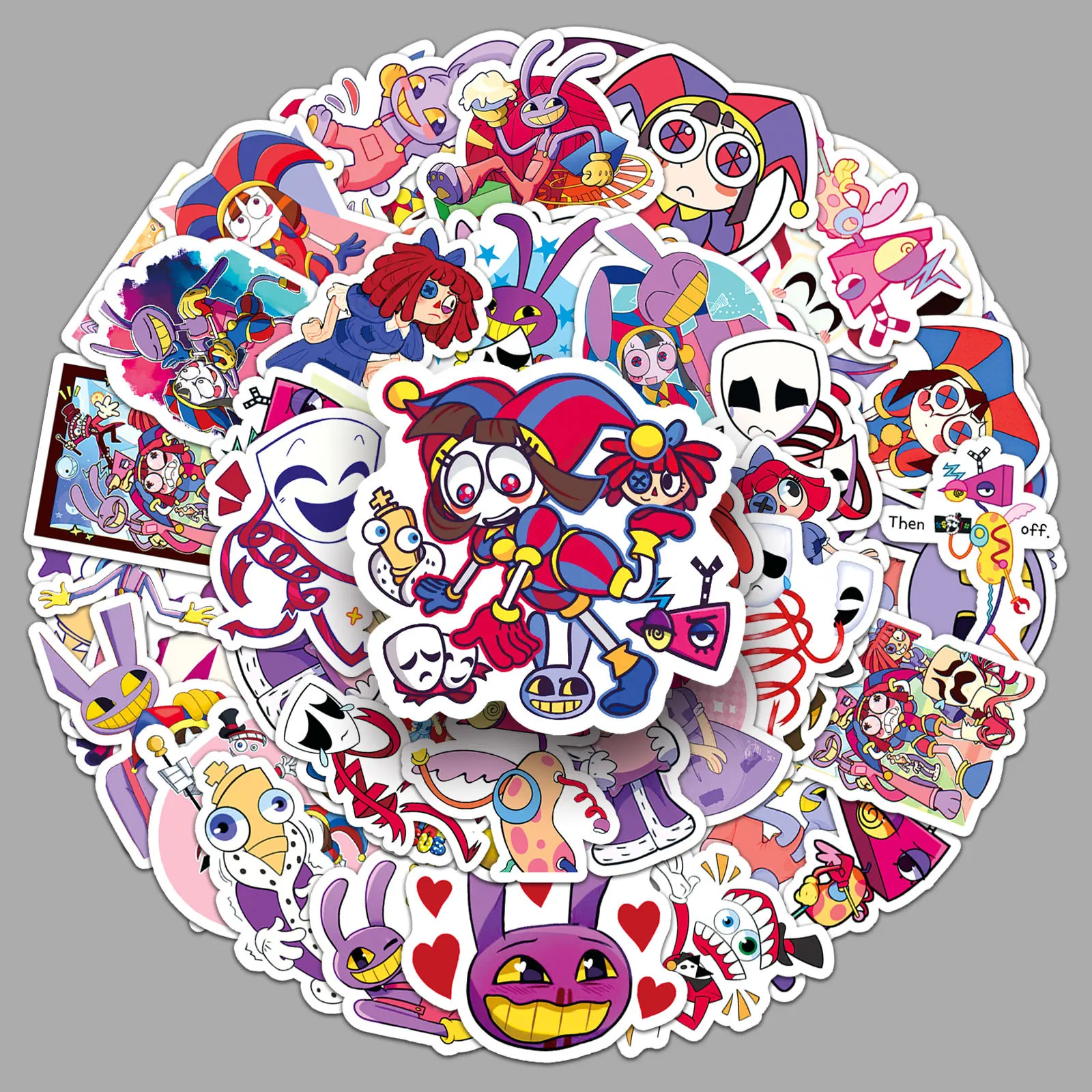 Erstaunliche Digital Circus Aufkleber 54 Wasserfeste Vinyl-Cartoon-Anime-Charakter-Sticker