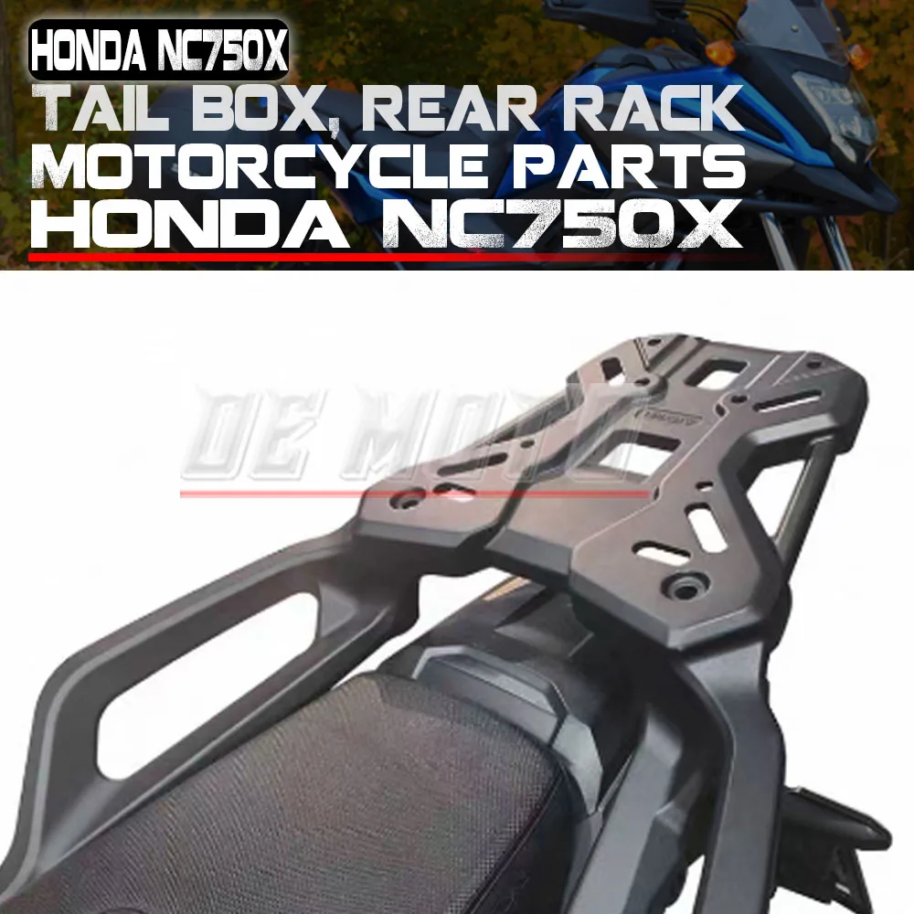 FOR 2021-2025 HONDA NC750X: Integrated Rear Rack, Aluminum Alloy Tail Rack, Tail Box Rack, Grab Handle, And Rear Spoiler.
