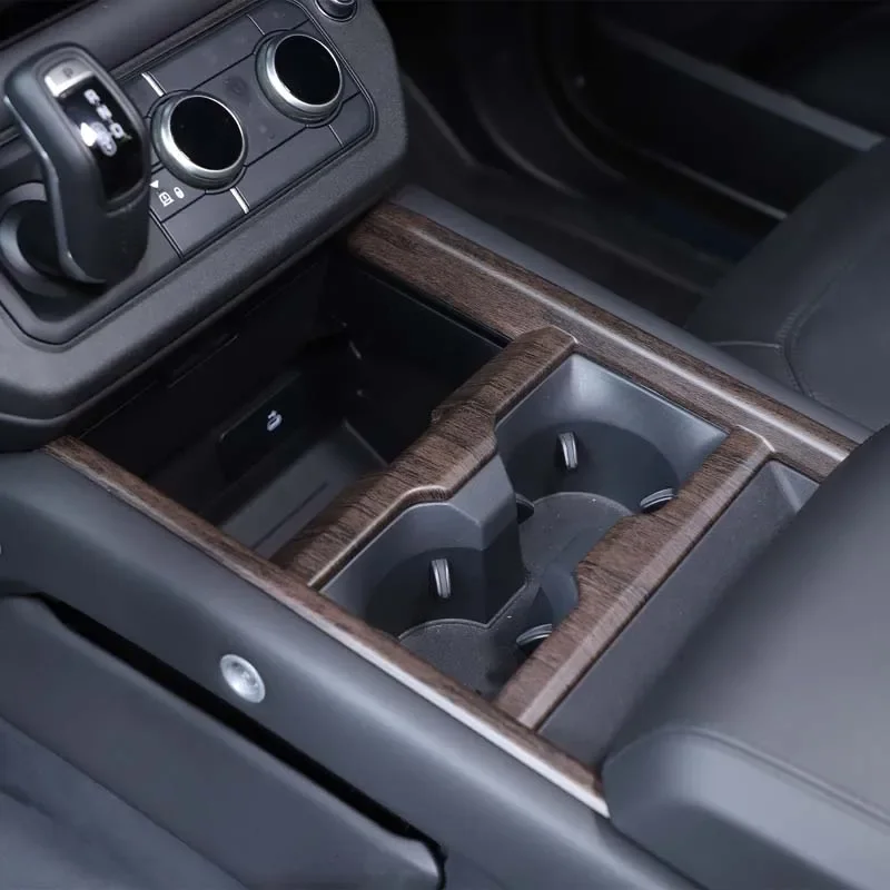 

For Land Rover Defender 90 110 130 2025 ABS Carbon Fiber Car Center Control Water Cup Panel Trim Cover Interior Car Accessories