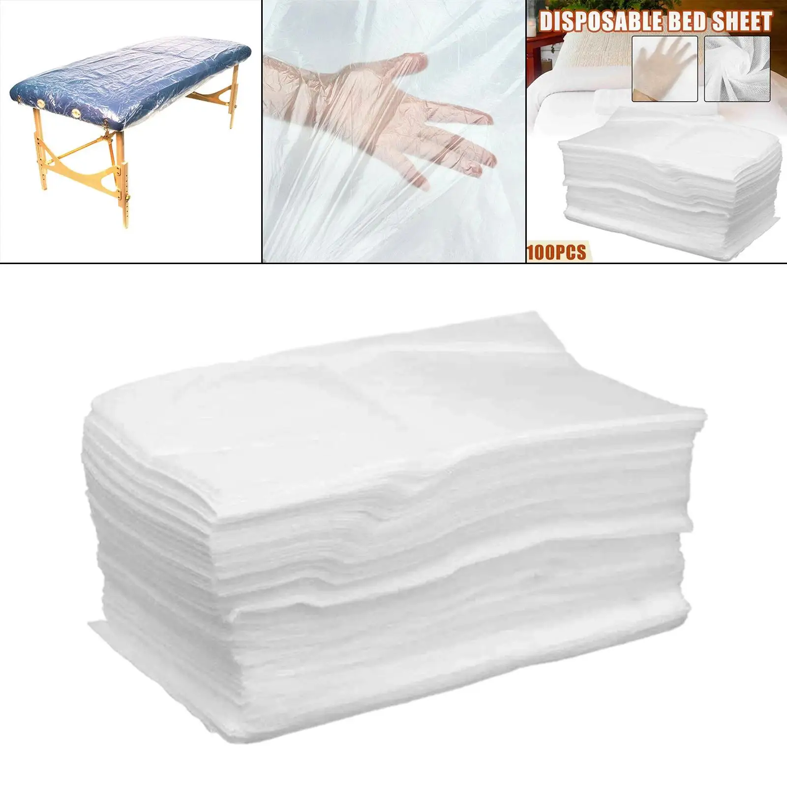 100Pcs Disposable Massage Table Sheets Comfortable SPA Bed Sheets for Esthetician