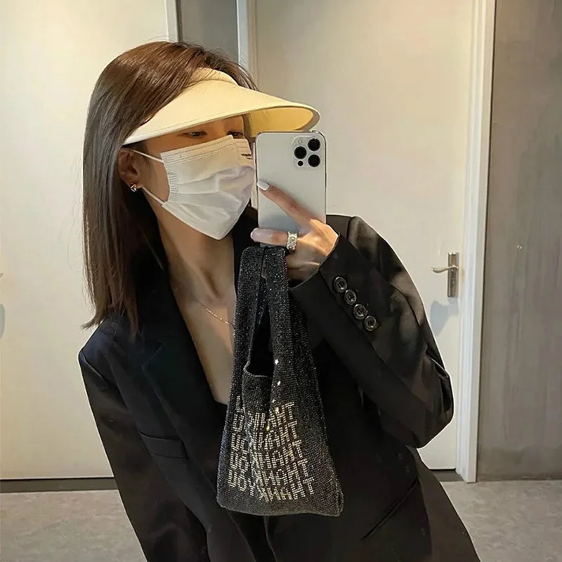 Women Korean Style Empty Top Sun Visor Wide Brim UV Protection Anti-UV Cap For Summer Beach Outdoor