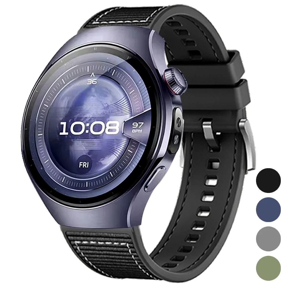 22 مللي متر حزام نايلون مركب لهواوي Watch4 GT5 Pro/GT 4/5 46 مللي متر سيليكون سوار ذكي لهواوي Watch5 46 مللي متر حزام الساعات الرياضية