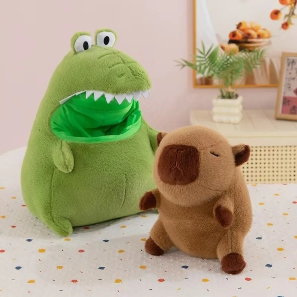 New Capybara Soft Detachable Cartoon Anime Toy Green Crocodiles Cute Cushion Pillow Birthday Gift