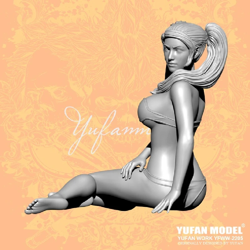 Figurine en résine pour fille bord de mer, Micro Miniature Gk, modèle blanc imprimé en 3d, jouet, Kit non assemblé et non peint, 1/35 1/24 1/18