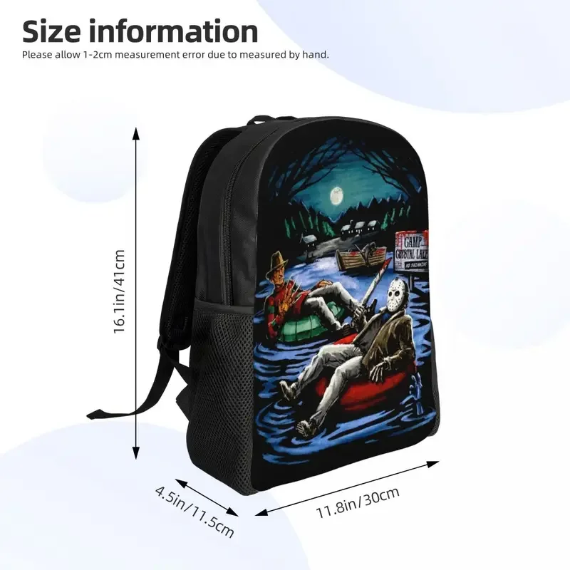 Horror Movie Character Killer Backpacks for Women Men Waterproof College School Halloween Film Bag Print Bookbags