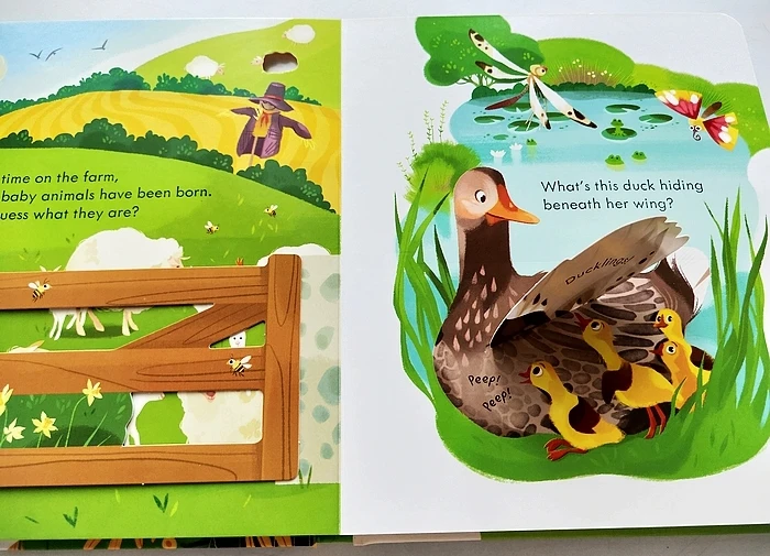 Usborne Peep Inside The Farm 3D رفرف كتب مونتيسوري الإنجليزية للأطفال قراءة كتاب صور المعرفة الطبيعية