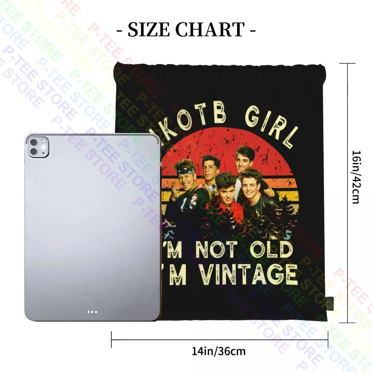 Nkotb Girl I'M Not Old I'M Vintage New Kids On The Block Drawstring Bags Gym Bag Newest Art Print