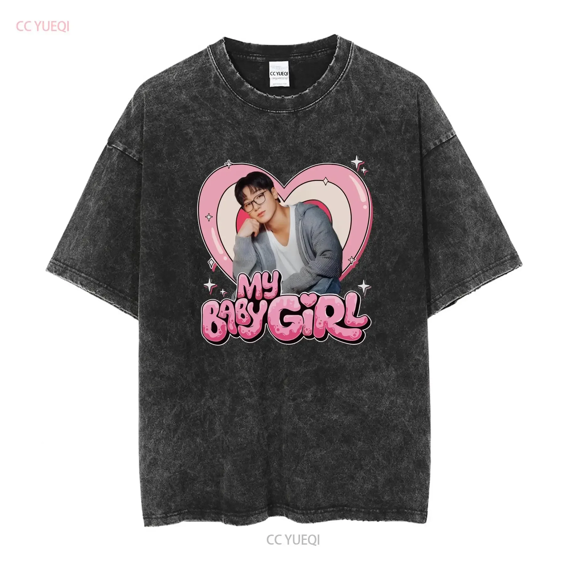HOT Blvckstyle My Baby Girl T Shirt Ateez San Kpop Album  vintage Washed Soft homme Versatile designer clothes Casual