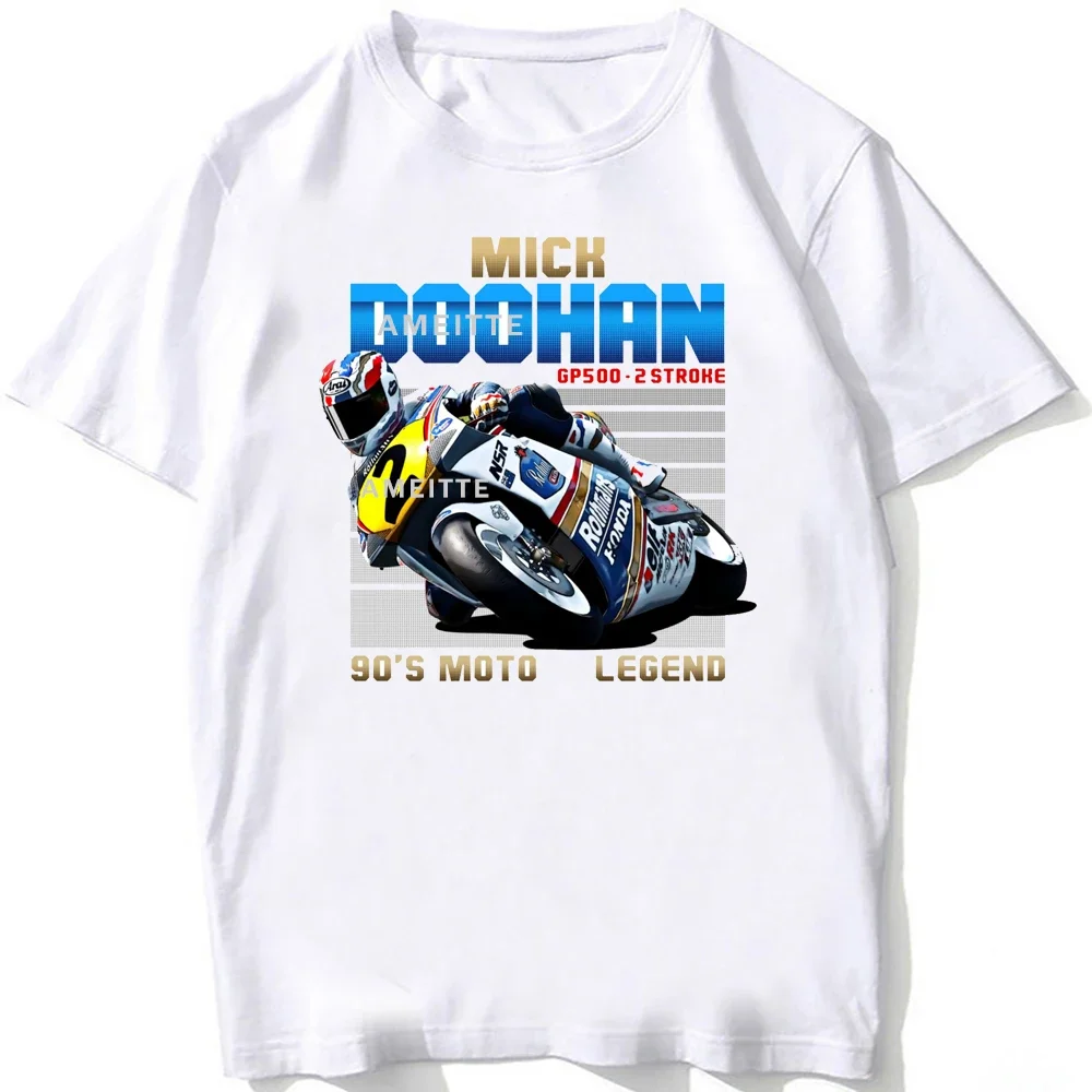 Mick Doohan 2 GP 500 Legend camiseta verano hombres manga corta aventura deporte Casual blanco Tops 90's hombre motociclismo camisetas