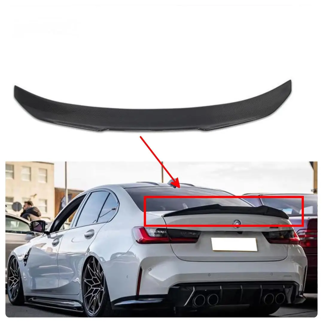 YOMDO G80 M3 PSM Style Real Carbon Fiber Rear Spoiler Trunk Tail Boot Wing Spoiler for  G80 M3 2020+