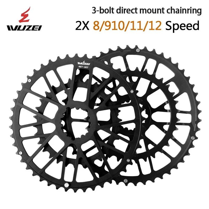 

WUZEI 3-болтовый комплект звездочек для шоссейных/путешествий 46/30T 48/32T 50/34T 52/36T 53/39T 2X шатуны для складных велосипедов 8-12S, аксессуары