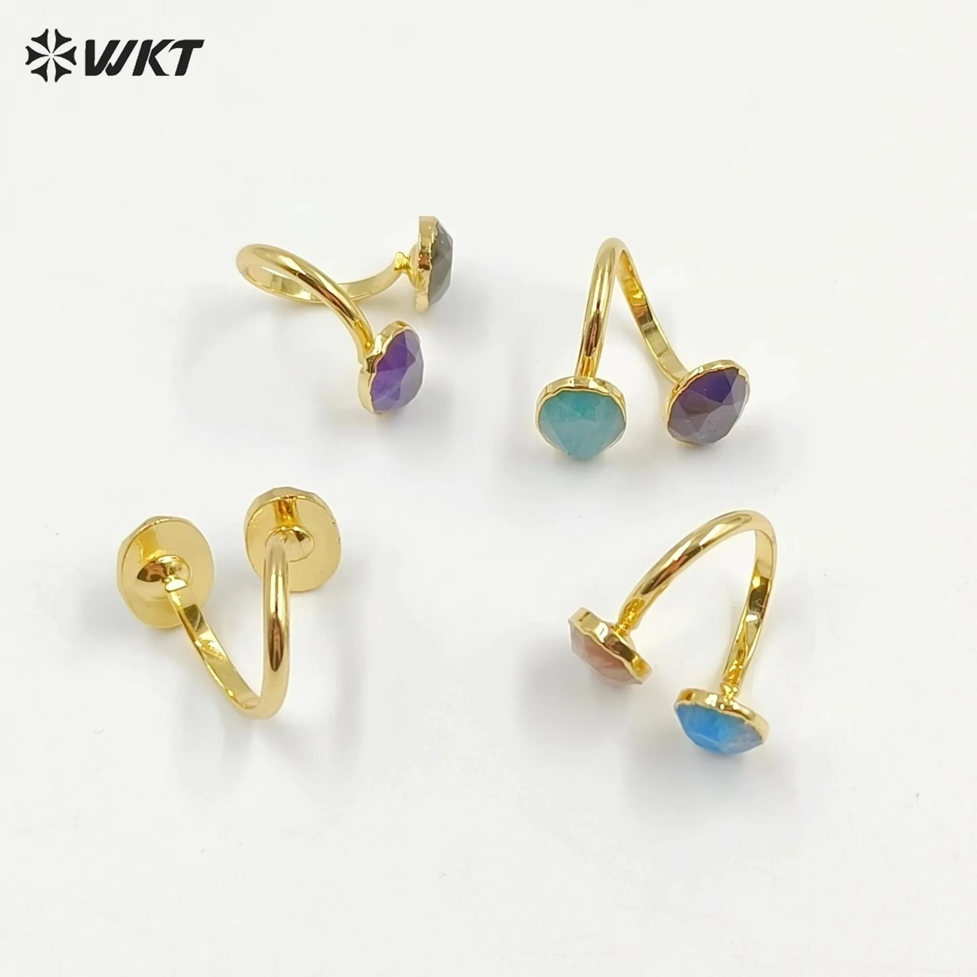 WT-R478  Delicate Style Natural Gemstone Ring Accessory18K Gold Plated Simple Design SALE Jewelry Trend New Fashion