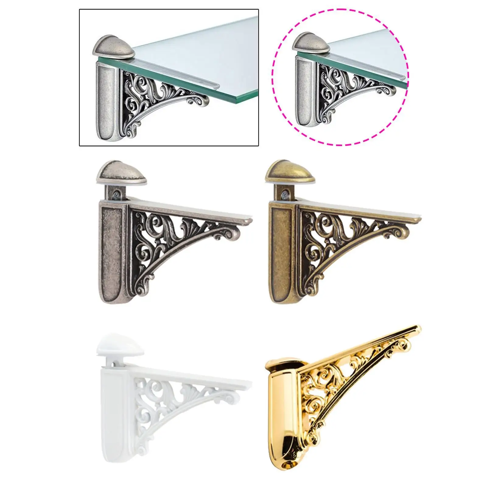 

Glass Shelf Bracket Baroque Replacement Wall Mount Bathroom