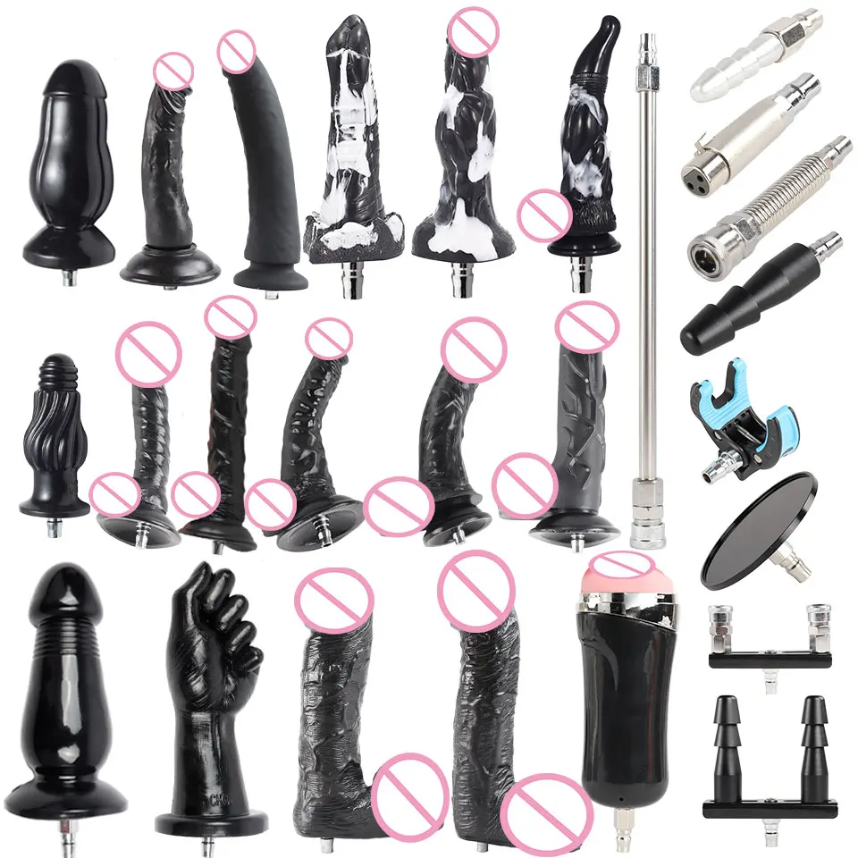 FREDORCH NEW Sex Machine Big Black Dildos VAC-U-LOCK Vibrator For Women Attachments Toys for Adults Realistic