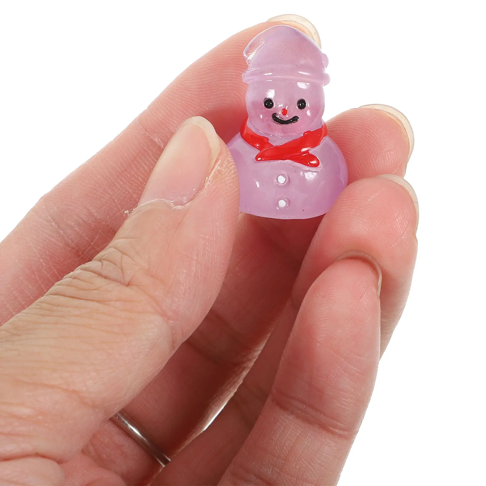 

24Pcs Glow in The Dark Mini Snowman Ornaments Resin Night Light Christmas Decor for Garden Yard Lawn Balcony Desktop Adornment