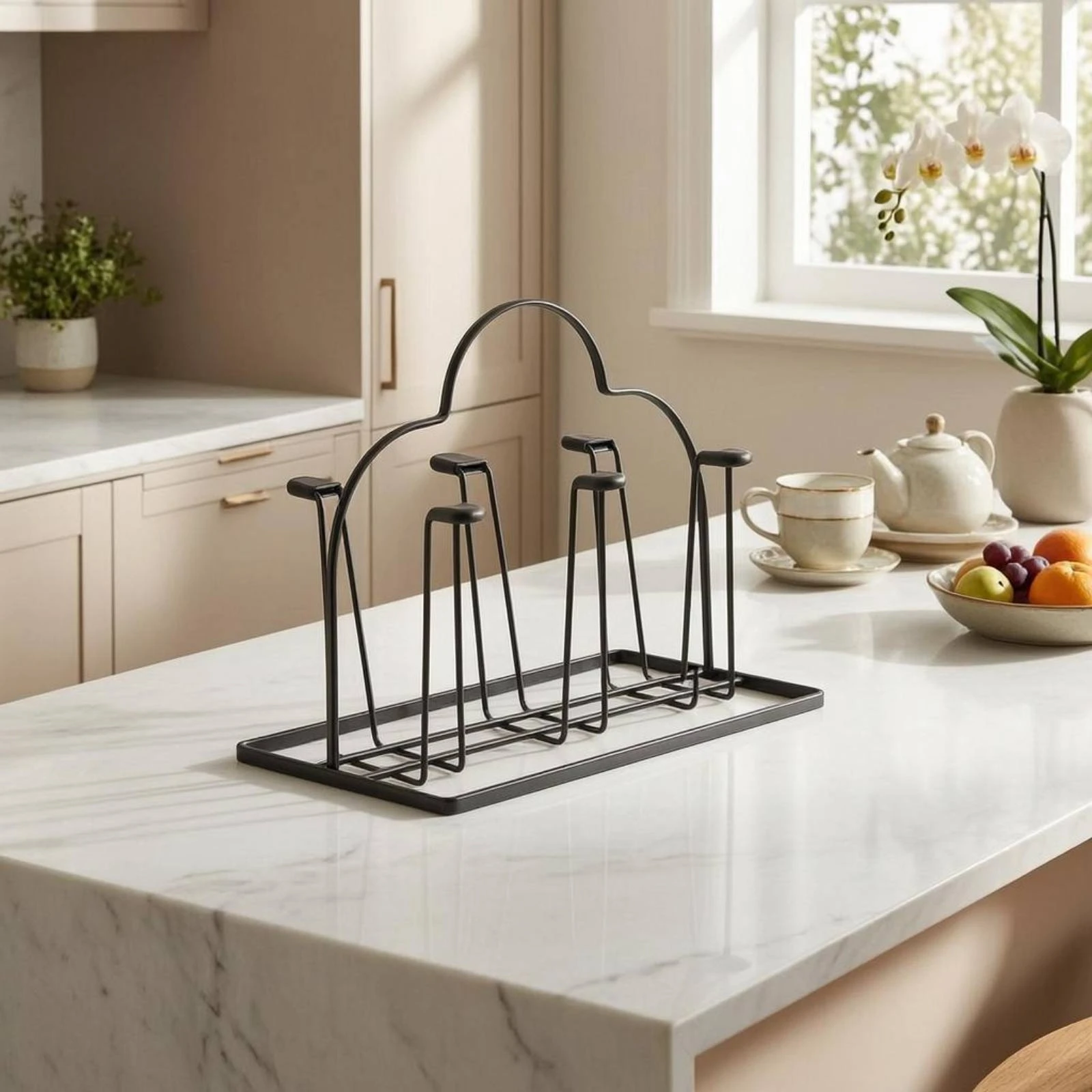 Water Cup Rack Decorative Design Countertop Cup Organizer Countertop Mug Rack Stable Base Coffee Bar Organizer Multifunctional