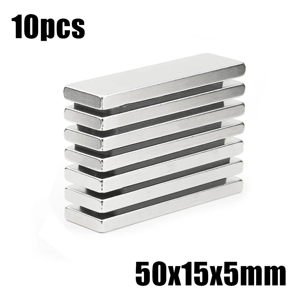 10pcs 50x15x5mm Super Powerful Strong Rare Earth Block NdFeB Magnet Neodymium N35 Magnets 50*15*5mm