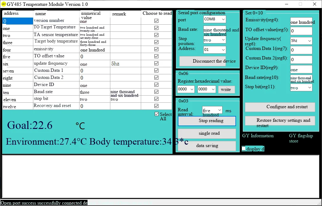 GY-485-614V5 MODBUS Berührungsloser Online-Infrarot-Temperatursensor – Detail 5