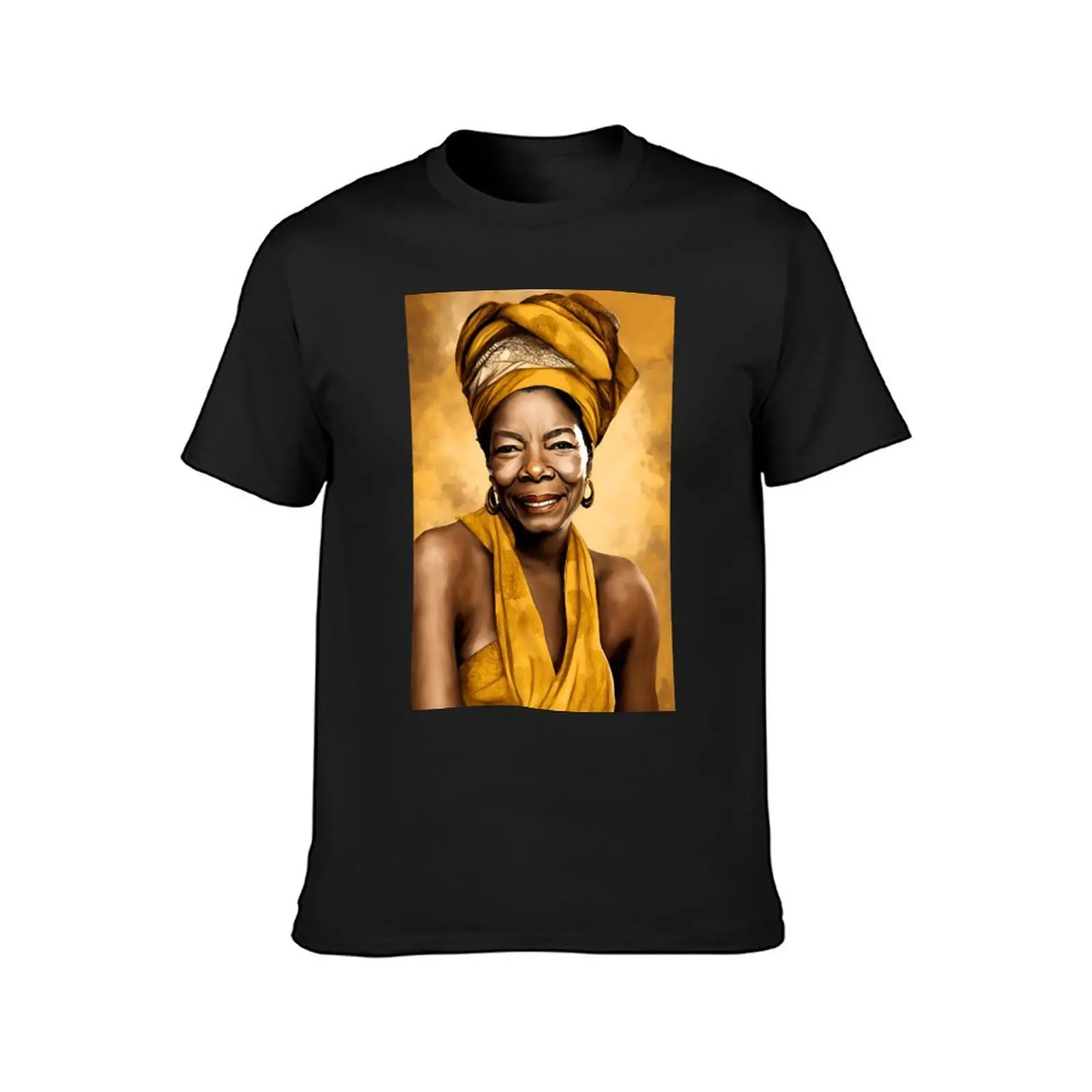 Maya Angelou Portrait in golds with African Patterns T-Shirt for a boy boys animal print clothes for men